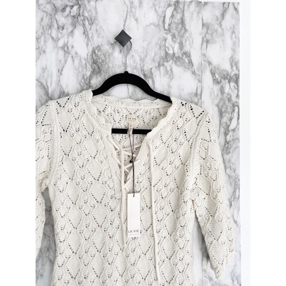 Rebecca Taylor La Vie diamond Crochet dress M NWT - Picture 3 of 4